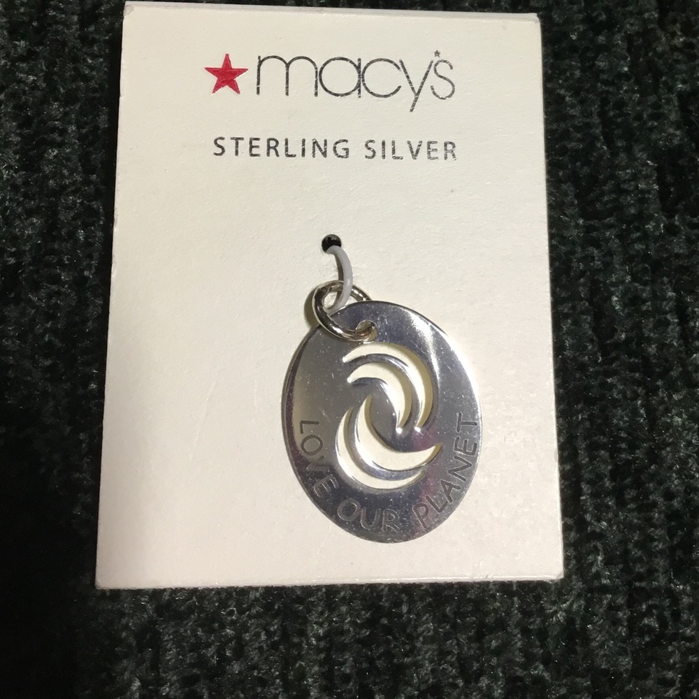 Macy’s Sterling Silver Charm: “Love Our Planet” J056